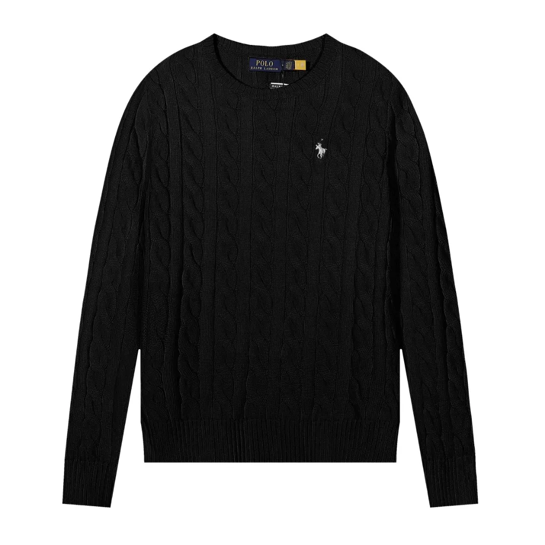 P230 The highest quality in the market, you can scan the code. Import and export version Lauren Ralph Lauren new round neck embroidered sweater (in stock👀) 100% pure cotton yarn wool shrunk to ensure no pilling and no deformation Size: XS S M L Color: black white navy gray yellow yellow khaki blue purple red pink